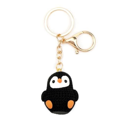 SHTALHST Cute Penguin Keychain Resin Keychain for Bags Penguin Car Keys Pendant Animal Bag Charm for Key Rings