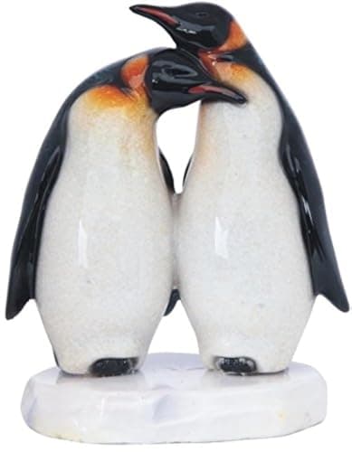 StealStreet SS-G-54392 Penguin Couple Decorative Figurine, 6.5", White/Black