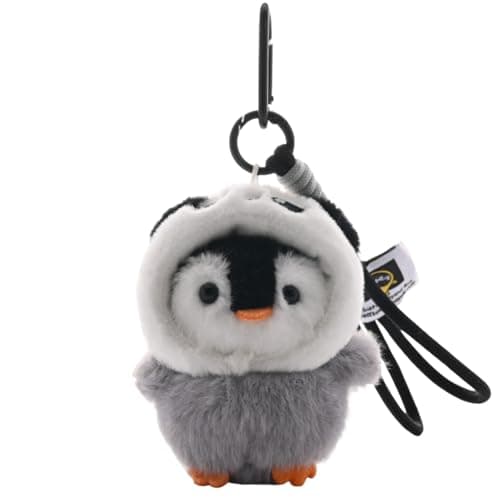 HICIVI Adorable Penguin Keychain in Panda Hat Cute Animal Car Pendant Backpacks Keys Kawaii Penguin Charm for Animal Lovers10cm