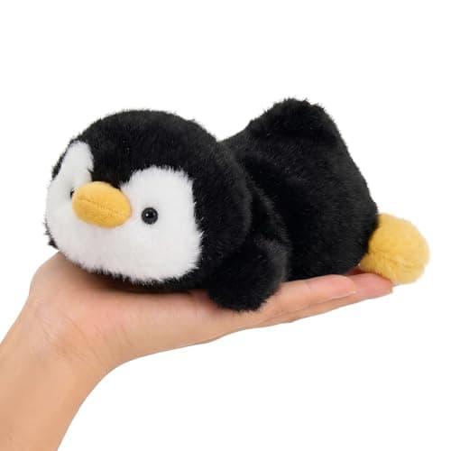 Ditucu Palm-Sized Penguin Stuffed Animals Cute Soft Mini Plush Doll Small Plushies Toys Gifts for Kids Black 6 inch