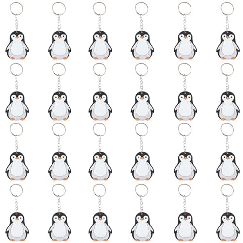 Mirabuy 24 Pack Penguin Keychains Key Rings for Polar Arctic Winter Animals Lovers, Penguin Keyrings forPolar Animals Lovers Gifts