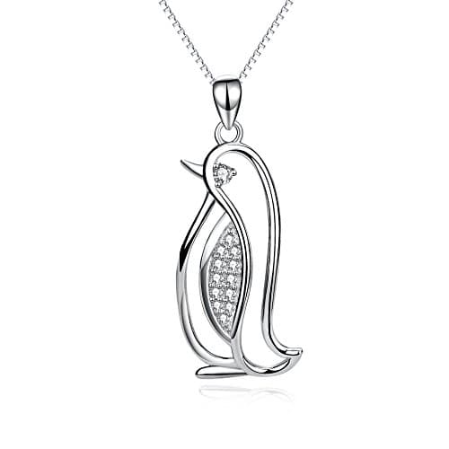 YFN Sterling Silver Penguin Necklace - Penguin Pendant Jewelry for Women Gifts