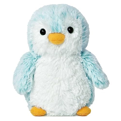 Aurora Pompom Penguin 6" Brights Blue Playful Stuffed Animal