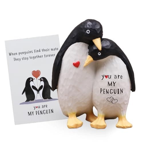 AUMELO Anniversary Birthday Gifts for Women Men Couple Her，Penguin Figurine
