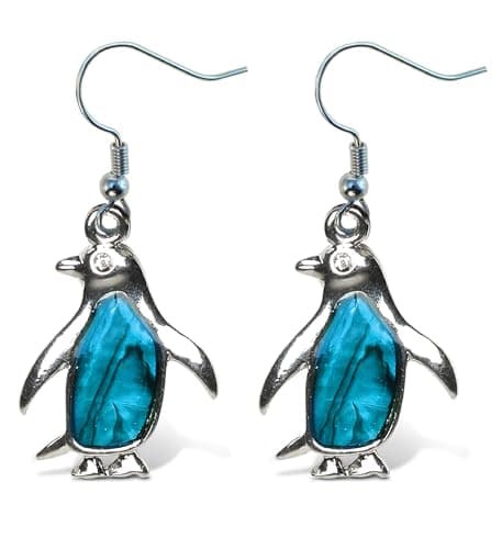 Puzzled Penguin Earrings-ocean Life-1.35 Inch-unique Gift and Souvenir-item#6814