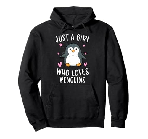 Just A Girl Who Loves Penguins Funny Penguin Gifts For Girls Pullover Hoodie