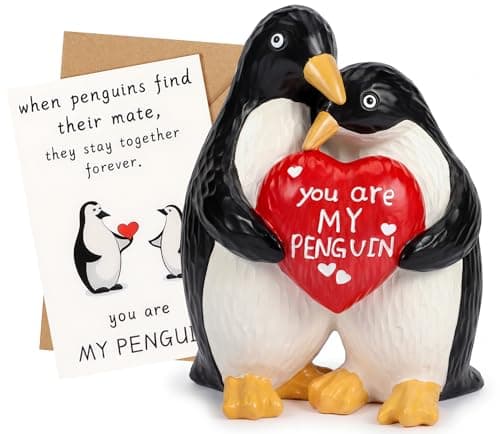 Hodola Penguin Figurine Couple, Anniversary & Birthday Gift for Women & Men