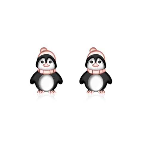 S925 Penguin Stud Earrings for Women - Cute Gifts for Penguin Lovers