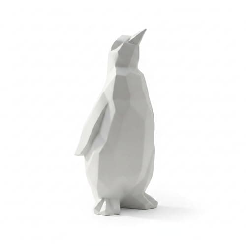Comfy Hour 7.5" White Penguin Figurine, Coastal Summer Decor Animal Statue, Cute Penguin Tabletop Sculpture for Shelf, Bathroom, Desk, Beach House, Ocean Inspired Home Decor
