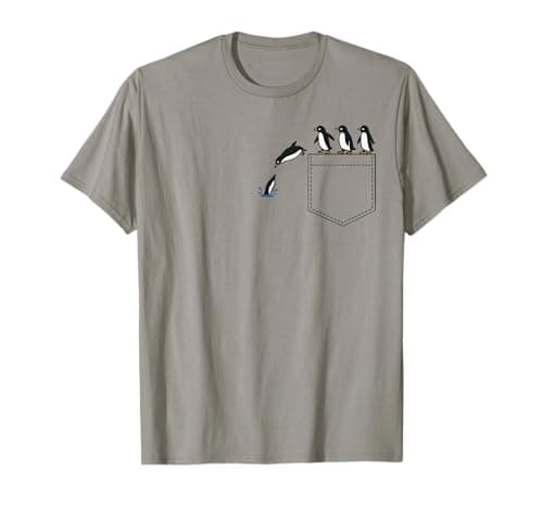 Funny Penguin Pocket Cute Diving Penguin Tee Animal Lover T-Shirt