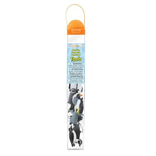 Safari Ltd. Penguins TOOB - Figurines of Gentoo, Humboldt, Chinstrap, Rockhopper, Galapagos, Adelie, Emperor Family, Penguin Chick - Educational Toy Figures For Boys, Girls & Kids Ages 3+