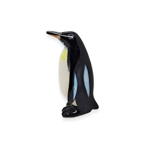 WitnyStore Tiny 1¼" Standing Adelie Penguin Figurine - Miniature Hand Made Painted Ceramic Aquatic Flightless Marine Bird Antarctic Polar Animals Porcelain Decorative Collectible Figurines Décor Gifts