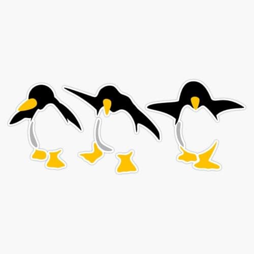 Three Dancing Penguins Magnet Reusable Flexible Magnetic Sticker 5"