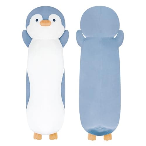 Dalmao 28 inch Penguin Stuffed Animal, Jumbo Long Soft Cuddle Pillow, Cute Blue Penguin Body Plushies Toy Gift for Kids, Boy and Girls Birthday