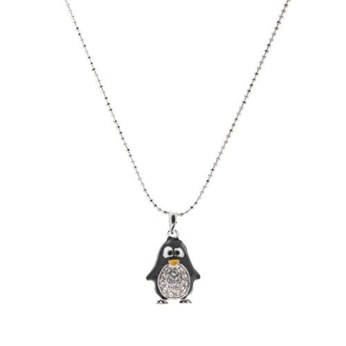 chelseachicNYC Crystal Fat Bottom Black Penguin Necklace