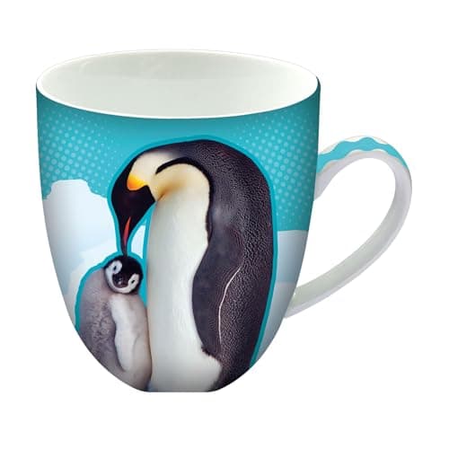 Animug Penguin Coffee Mug from Deluxebase. 15 Fl Oz Animal Print Ceramic Mug. Dishwasher Safe Penguin Cup with Handle. Attractive Novelty Coffee Mugs. Funny Mugs and Cute Gifts for Kids and Adults