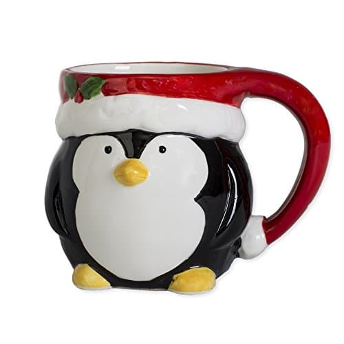 Transpac Imports, Inc. Penguin Holiday Character 12 ounce Ceramic Dolomite Christmas Coffee Mug