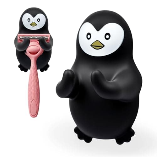 MMhfpl Cute Penguin Razor Holder for Shower Wall, Penguin Bathroom Decor