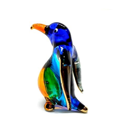 Handmade Mini 2.25" Penguin Figurines Blown Glass Art No.1