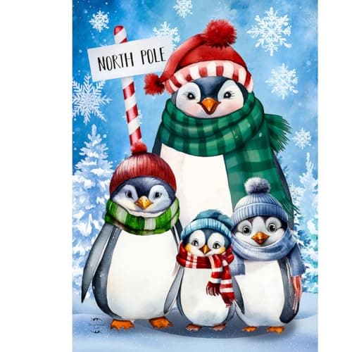 Briarwood Lane Winter Garden Flag 12x18 For Outdoor Penguin Family For Winter Garden Flag Flags For Outside