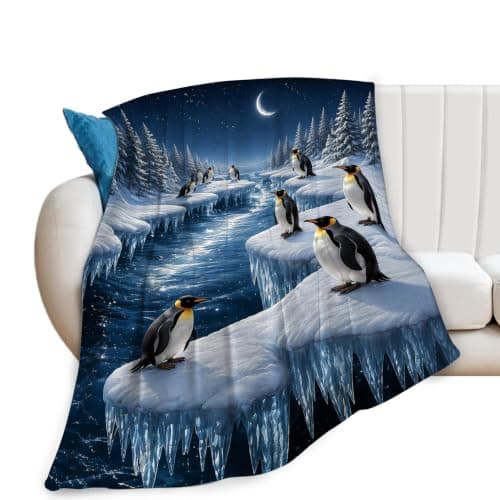 Lureix Penguin Throw Blanket Gifts for Penguin Lovers Home Decor 50"X40"