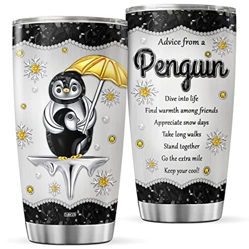 CUBICER Penguin Stainless Steel Tumbler Coffee Cups Tumblers 20 Oz Mugs Decor Mug Insulated Travel Cup Gifts For Penguins Lovers Women Adults Kids Girls On Birthday Christmas Day