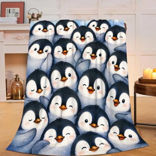 Fuzawet Penguin Throw Blanket Cute Baby Penguin Stuff Gifts 40''X50''